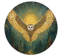 An Owl Soaring with Outstretched Wings, The Starry Sky, And The Forest Puzzles Gemusterte Nachhaltige Puzzles Für Erwachsene Hochwertige Holzspielpuzzles 1000pcs (67.5x67.5cm)