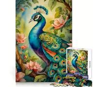 An Peacock Illustration Jigsaw for Teenagers1000 Pieces Brain Strength Happy Idle Time Firm Interlock Seasonal Gift (50x75cm)