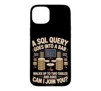An SQL Query Walks Into a Bar Programming Coder Developer Case for iPhone 15 Plus