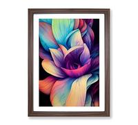 An Ultimate Flower Framed Print | A2 Walnut Framed Wall Art | Ready to Hang | Modern Floral Picture | Living Room Bedroom Lounge Office
