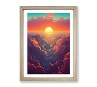 An Ultimate Sunset Framed Print | A3 Oak Framed Wall Art | Ready to Hang | Modern Landscape Picture | Living Room Bedroom Lounge Office