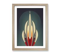 An Unbeatable Spaceship Rocket Framed Print | A2 Oak Framed Wall Art | Ready to Hang | Modern Nature Picture | Living Room Bedroom Lounge Office
