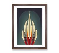 An Unbeatable Spaceship Rocket Framed Print | A3 Walnut Framed Wall Art | Ready to Hang | Modern Nature Picture | Living Room Bedroom Lounge Office