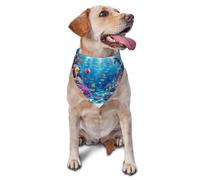 An Underwater Wonderland Of Sea Turtles Printed Graphic Pet Triangle Scarf For Dogs & Cats, Adjustable Cute Pet Bandana For & Photo Shoots