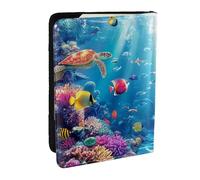 an Underwater Wonderland of Sea Turtles Printed Passport Holder,Travel Pu Leather Passport Cover Case Organiser for Men Women,6.5 Inch