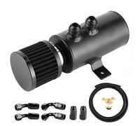 AN10 Oil Catch Can Breather Reservoir, Universal Car Oil Tank, 0.75L Baffled Oil Reservoir with 9.8ft Hose Fittings Kit, Aluminum Alloy Oil Separator for Engine Protection and Fuel