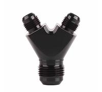 AN10 to AN6 Male Flare Y Block Fitting Adapter, Black Aluminum Alloy, Compact High Flow - One - Piece Design, Leak - Free Sealing, Ideal for Liquid and Gas Applications