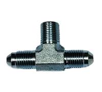 AN3 Brake Line Tee Fitting, Tee Adapter Fittings 1/8-27 NPTF Male Thread, -3 an Male(AN825-03)