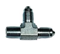 AN3 Brake Line Tee Fitting, Tee Adapter Fittings 1/8-27 NPTF Male Thread, -3 an Male(AN826-03)