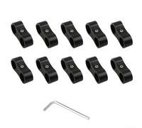 AN4-AN10 Double Hole Fuel Hose Separator Clamp Aluminium Alloy Automotive Oil Pipe Line Fixing Bracket for Brake Water Lines, Black, Car Modification Tool(AN6)