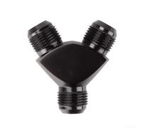 AN6 AN8 AN10 Aluminum Y Type Block Adapter for Fuel Line Hose Fittings with Hardened Anodized Finish for Oil Pipe Joint Connection (AN6 Black)