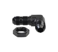 AN6 AN8 AN10 Male to Male 90 Degree Flare Union Bulkhead Fitting Adapter with Nut Compatible with Tab Or Wirewall(AN8-90-BK)