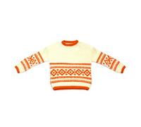 Ana Gibb Argyle Jumper 100% Wool (2-3 Years, Orange)