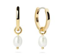 Ana Luisa Pearl Huggie Hoops - Frida Gold | 14k Gold Plated Hoop Earrings & 2 in 1 Unique Design | Hypoallergenic, Water Resistant & Tarnish Free Hoop Earrings | Huggie Earrings | Freshwater Pearl