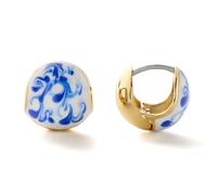 Ana Luisa Sphere Hoop Earring -Abby and Dakota Styles Womens Earrings - Trendy 14K Gold Plated, Silver Rhodium Plated w/Blue Marble - Mini Huggie Hoop Earrings for Women Hypoallergenic & Tarnish-Free