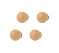 anaan Mushroom Coat Hooks 4 Pack Wood Wall Hooks Round Clothes Hangers | Designer Wall Hooks in Solid Beech Wood. Robust for Coats, Towels & Bags. Stylish Wanddeko for Hallway, Bathroom & Bedroom.