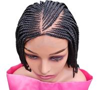 Anabel three parts cornrow with box braid wig, braided wig for women, black, 26inches