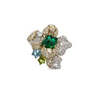 Anabela Chan 18kt gold vermeil Emerald Blossom gemstone ring - White 5-6-7-8