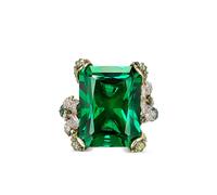 Anabela Chan 18kt gold vermeil Emerald Cinderella gemstone ring - Green 4-5-6-7-8