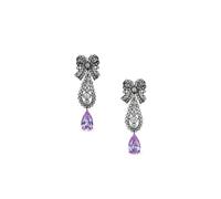 Anabela Chan rhodium vermeil Dentelle Bow amathyst and diamond earrings - Purple One Size