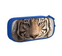 ANABPRMA 3D Tiger Head Pencil Case, Large Capacity Double Layer Student Pen Pouch with 2 Zipped Main Pockets, Multi-Functional Organiser for School, Office, Travelling