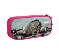 ANABPRMA Airplane Art Pencil Case, Large Capacity Double Layer Student Pen Pouch with 2 Zipped Main Pockets, Multi-Functional Organiser for School, Office, Travelling