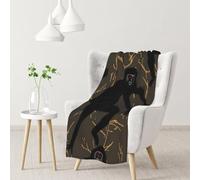 ANABPRMA Black Gibbon Monkey Flannel Throw Blanket 30x40in Soft Cozy Couch Blanket Lightweight Travel Blanket