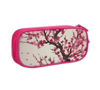 ANABPRMA Blooming Cherry Tree Pencil Case, Large Capacity Double Layer Student Pen Pouch with 2 Zipped Main Pockets, Multi-Functional Organiser for School, Office, Travelling