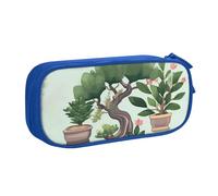 ANABPRMA Bonsai Plant Pencil Case, Large Capacity Double Layer Student Pen Pouch with 2 Zipped Main Pockets, Multi-Functional Organiser for School, Office, Travelling