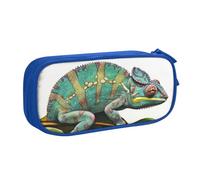 ANABPRMA Chameleon Pencil Case, Large Capacity Double Layer Student Pen Pouch with 2 Zipped Main Pockets, Multi-Functional Organiser for School, Office, Travelling