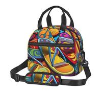ANABPRMA Colorful Flip Flops Insulated Lunch Bag Thermal Lunch Tote with Shoulder Strap Waterproof Lunch Box Bag for Work School Picnic Travel