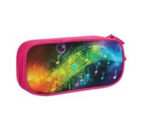 ANABPRMA Colorful Music Notes Pencil Case, Large Capacity Double Layer Student Pen Pouch with 2 Zipped Main Pockets, Multi-Functional Organiser for School, Office, Travelling