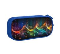 ANABPRMA Colorful Music Notes Pencil Case, Large Capacity Double Layer Student Pen Pouch with 2 Zipped Main Pockets, Multi-Functional Organiser for School, Office, Travelling
