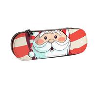 ANABPRMA Cute Christmas Man Hard Shell Leather Pencil Case, Multi-Use Zipper Box for Stationery, Makeup or Small Accessories