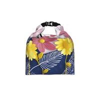ANABPRMA Cute Decorative Flowers Insulated Lunch Bag Roll Top Lunch Tote Reusable Lunch Box Bag for Women Men Leak Resistant Lunch Cooler for Work Travel Picnic