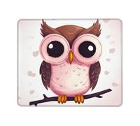 ANABPRMA Cute owl Rubber Edge Mouse Pad for Office & Gaming, Non-Slip Desk Mouse Mat with Stitched Edges, Multiple Sizes7 x 8.6 in