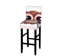 ANABPRMA Cute owl Stretch Bar Stool Cover Counter Stool Slipcover for Armless Chairs Elastic Chair Seat Cover Furniture Protector Home Kitchen Decor