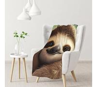 ANABPRMA Cute Sloth Flannel Throw Blanket 30x40in Soft Cozy Couch Blanket Lightweight Travel Blanket