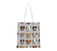ANABPRMA Dogs Face Pattern Canvas Tote Bag For Shopping, Work, And School | Lightweight Handbag With Reinforced Handles