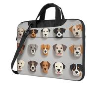 ANABPRMA Dogs Face Pattern Laptop bag, fashionable shoulder handheld crossbody laptop bag, for 13/14 / 15.6 inch laptop