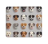 ANABPRMA Dogs Face Pattern Rubber Edge Mouse Pad for Office & Gaming, Non-Slip Desk Mouse Mat with Stitched Edges, Multiple Sizes8.3 x 10.3 in