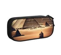 ANABPRMA Dreaming of The Pyramids of Khufu Pencil Case, Large Capacity Double Layer Student Pen Pouch with 2 Zipped Main Pockets, Multi-Functional Organiser for School, Office, Travelling