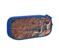 ANABPRMA Dubrovnik'S Old City Pencil Case, Large Capacity Double Layer Student Pen Pouch with 2 Zipped Main Pockets, Multi-Functional Organiser for School, Office, Travelling