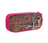 ANABPRMA Dubrovnik'S Old City Pencil Case, Large Capacity Double Layer Student Pen Pouch with 2 Zipped Main Pockets, Multi-Functional Organiser for School, Office, Travelling
