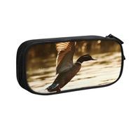 ANABPRMA Duck Fly Upon River Pencil Case, Large Capacity Double Layer Student Pen Pouch with 2 Zipped Main Pockets, Multi-Functional Organiser for School, Office, Travelling