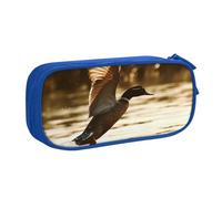 ANABPRMA Duck Fly Upon River Pencil Case, Large Capacity Double Layer Student Pen Pouch with 2 Zipped Main Pockets, Multi-Functional Organiser for School, Office, Travelling