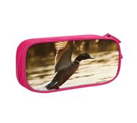ANABPRMA Duck Fly Upon River Pencil Case, Large Capacity Double Layer Student Pen Pouch with 2 Zipped Main Pockets, Multi-Functional Organiser for School, Office, Travelling