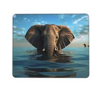 ANABPRMA Elephant is Sitting in The Water Rubber Edge Mouse Pad for Office & Gaming, Non-Slip Desk Mouse Mat with Stitched Edges, Multiple Sizes8.3 x 10.3 in