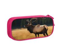 ANABPRMA Elk in The Meadow Pencil Case, Large Capacity Double Layer Student Pen Pouch with 2 Zipped Main Pockets, Multi-Functional Organiser for School, Office, Travelling