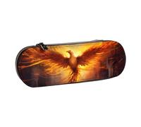 ANABPRMA Fantasy Phoenix Hard Shell Leather Pencil Case, Multi-Use Zipper Box for Stationery, Makeup or Small Accessories